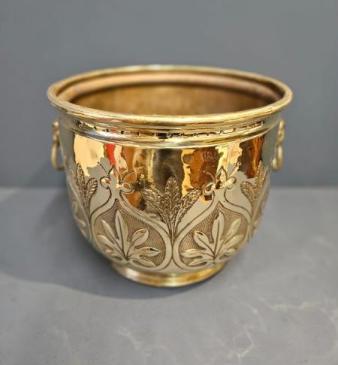 Large Victorian Brass Planter