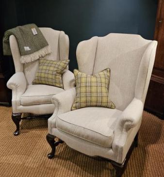 Pair of Victorian Wing Back Arm Chairs