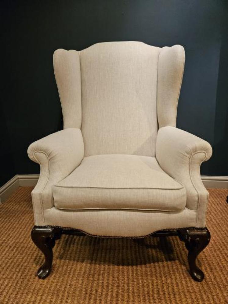 Pair of Victorian Wing Back Arm Chairs - Image 2