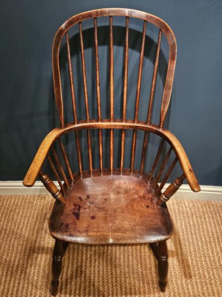 Georgian Ash and Elm Windsor Chair - Image 5