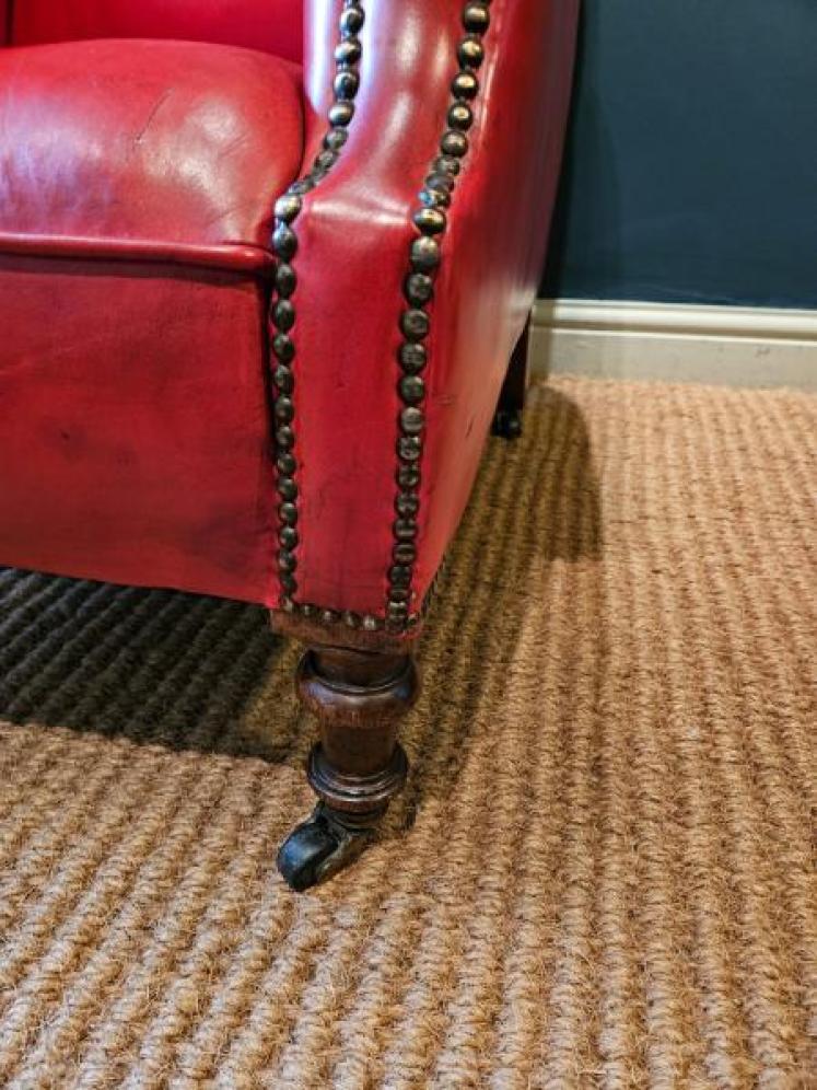 Victorian Red Leather Arm Chair  - Image 2