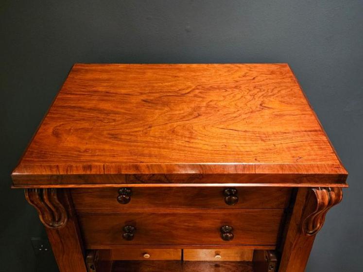 Mid Victorian Walnut Secretaire Wellington Chest - Image 2