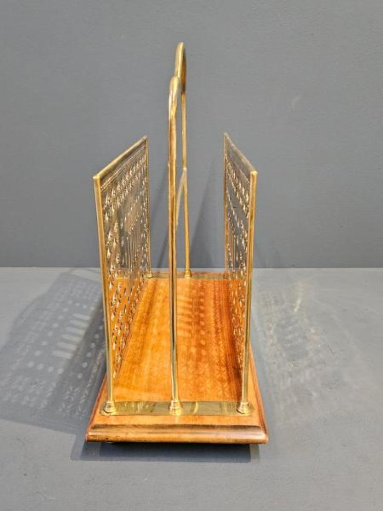 Edwardian Brass Magazine Rack - Image 4