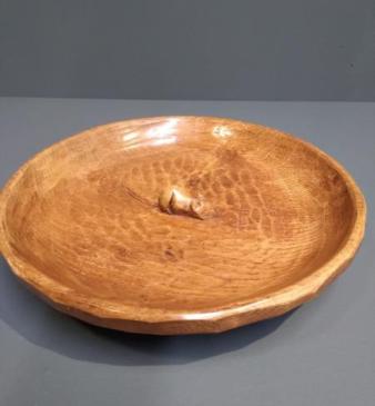 Large Thompson's of Kilburn Mouseman Adzed Oak Bowl 