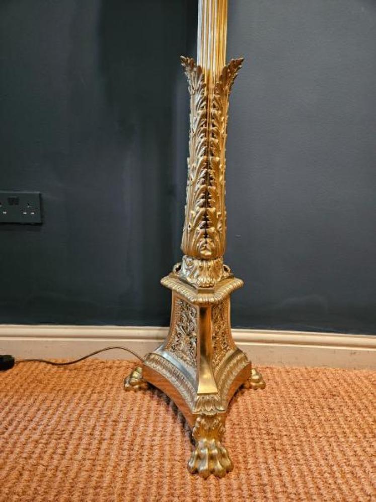 Superb Edwardian Gilt Brass Lamp Standard  - Image 4