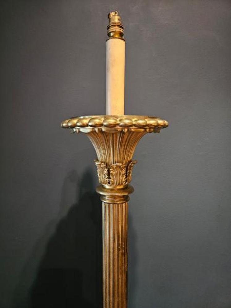 Superb Edwardian Gilt Brass Lamp Standard  - Image 5