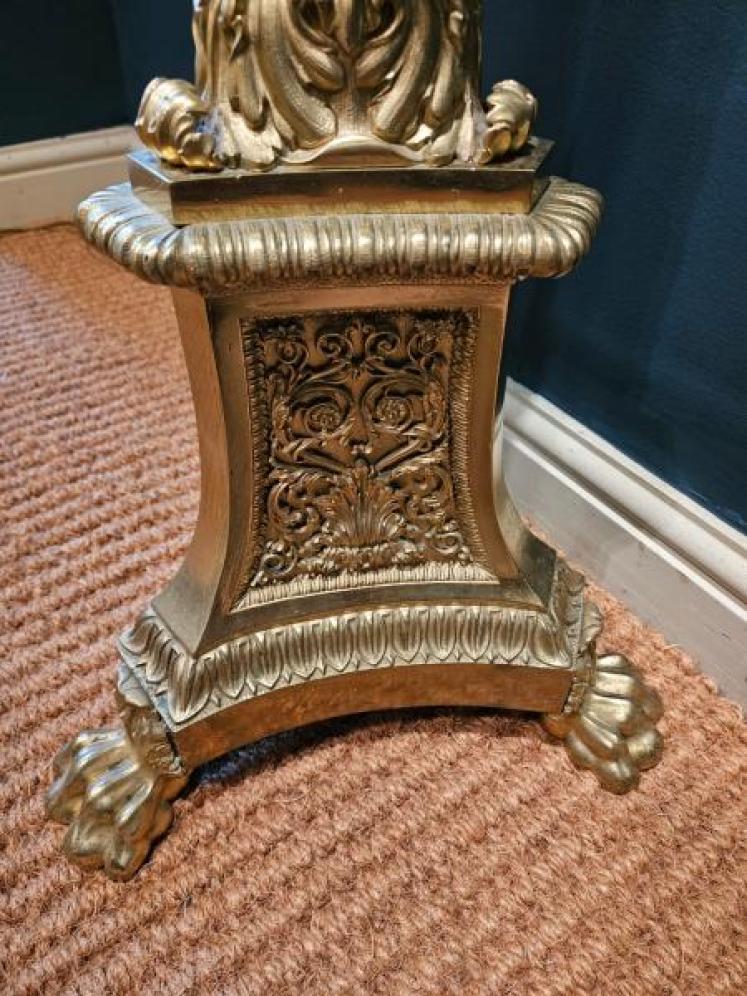 Superb Edwardian Gilt Brass Lamp Standard  - Image 6