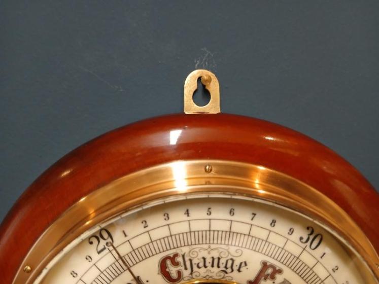 Edwardian Mahogany Skeletonised Aneroid Barometer - Image 3