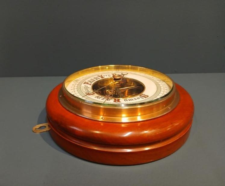 Edwardian Mahogany Skeletonised Aneroid Barometer - Image 5