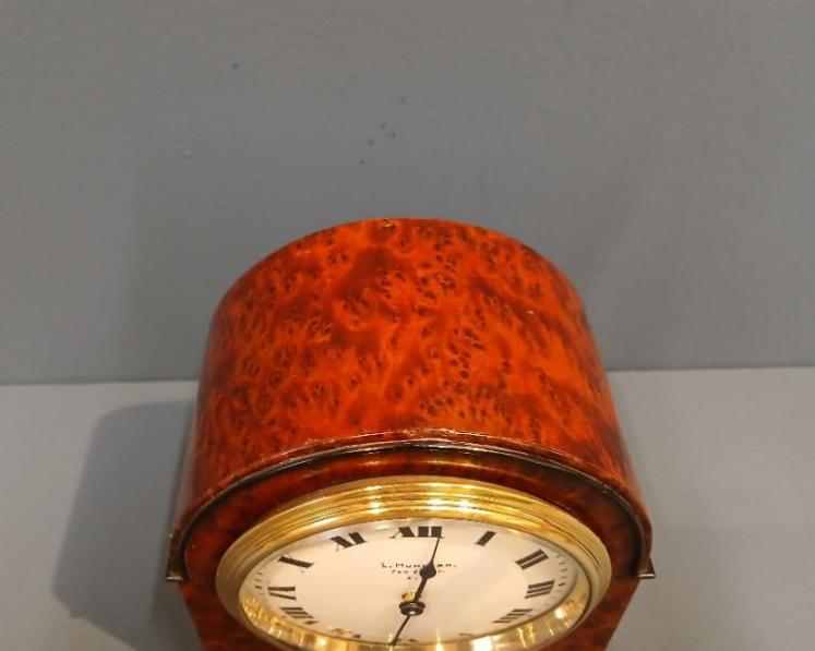 Small Edwardian Amboyna 8 Day Mantel Clock - Image 4