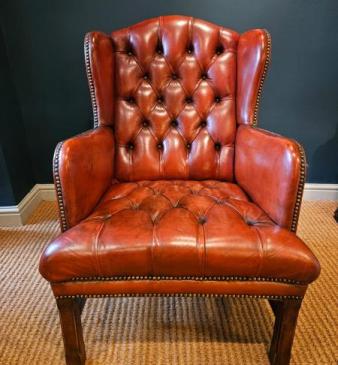 1920's Leather Wing Arm Chair