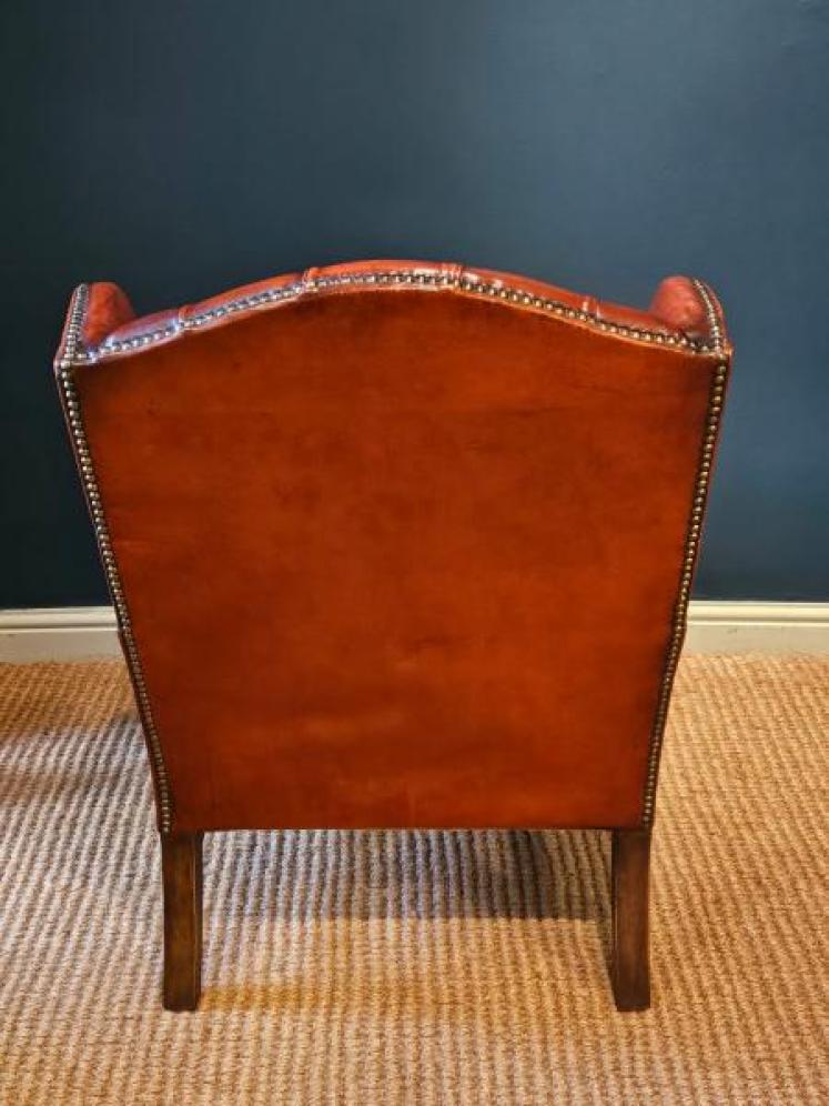 1920's Leather Wing Arm Chair - Image 7