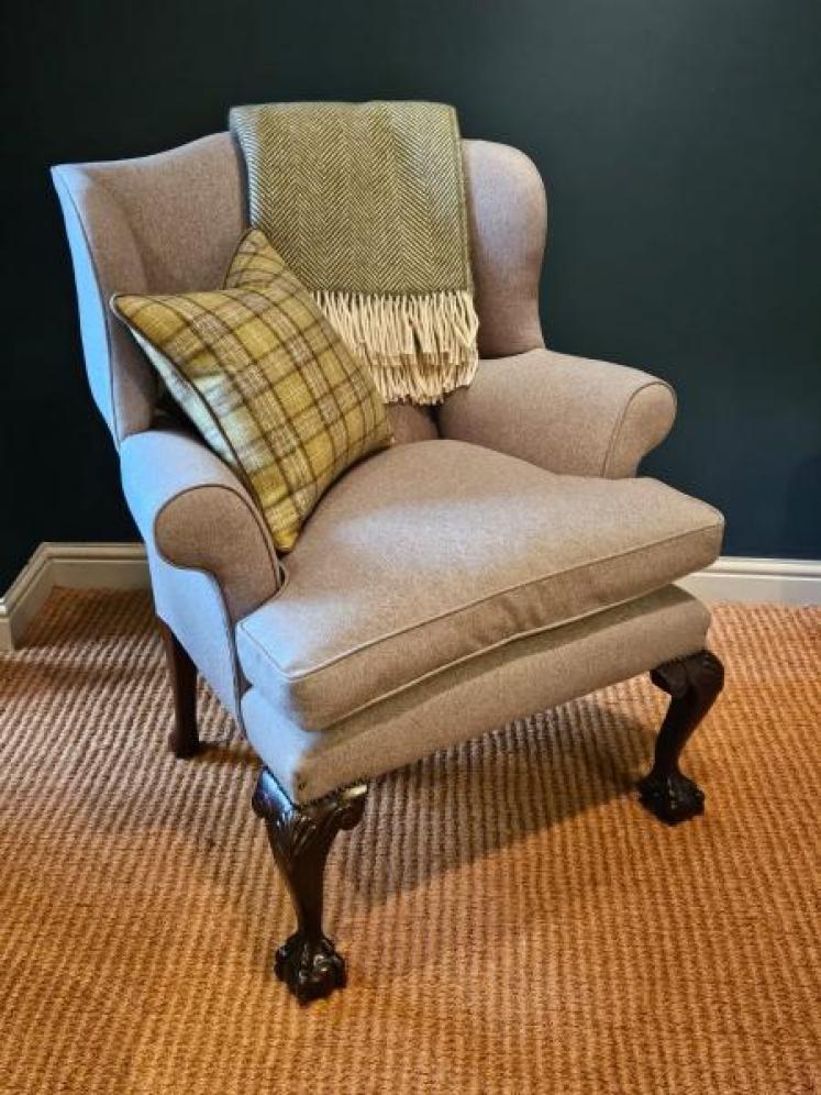 George III Wing Back Arm Chair - Image 7
