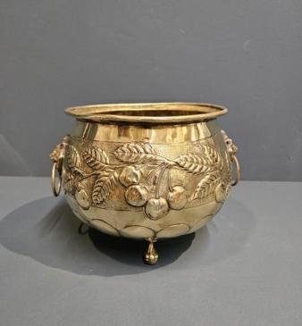 Victorian Embossed Brass Planter