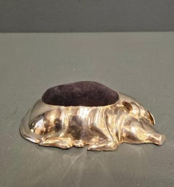 Rare Silver 'Sleeping Pig' Pin Cushion