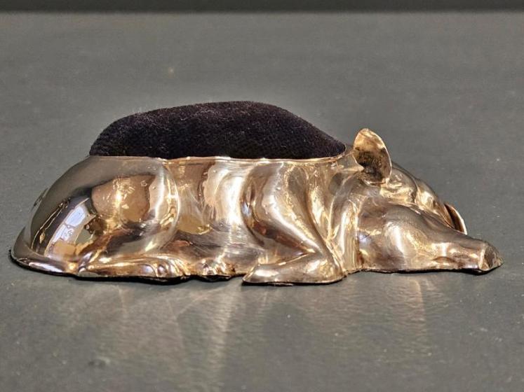 Rare Silver 'Sleeping Pig' Pin Cushion - Image 5