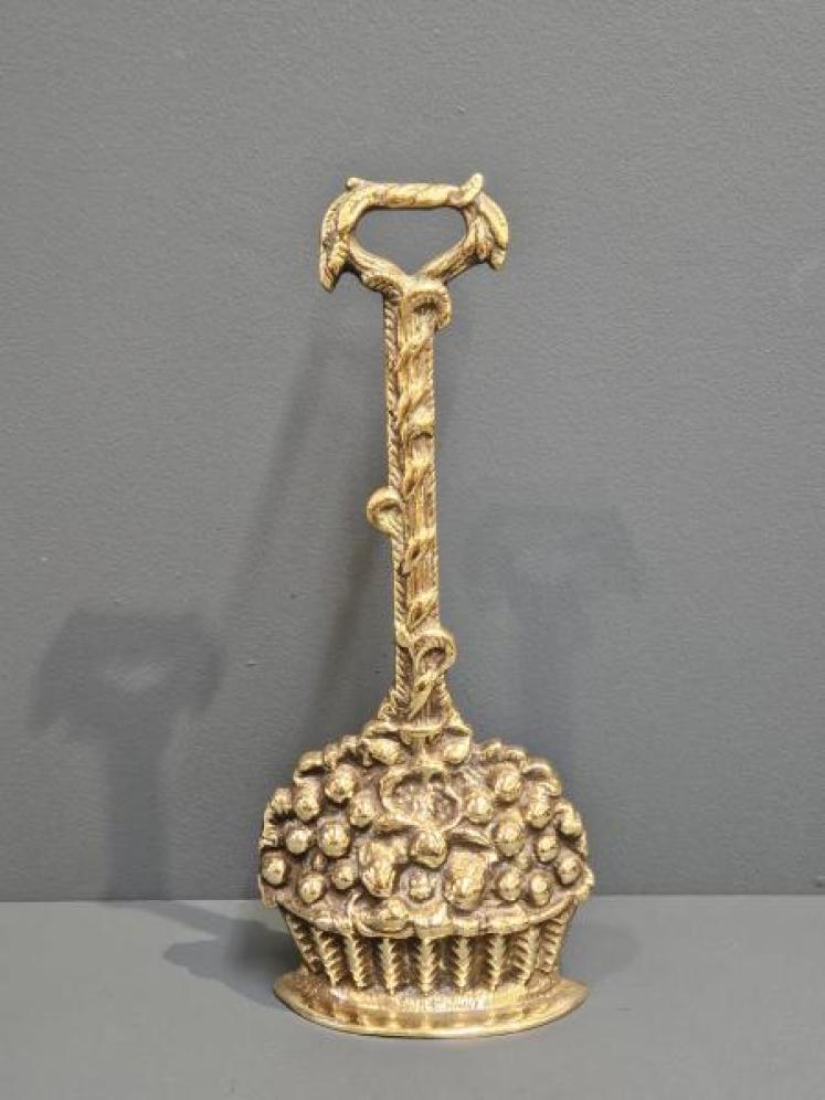 Victorian Brass Fruit Basket Door Stop - Image 1