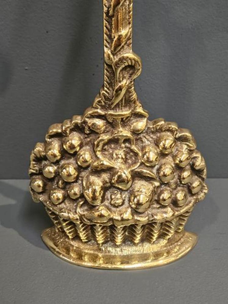 Victorian Brass Fruit Basket Door Stop - Image 2