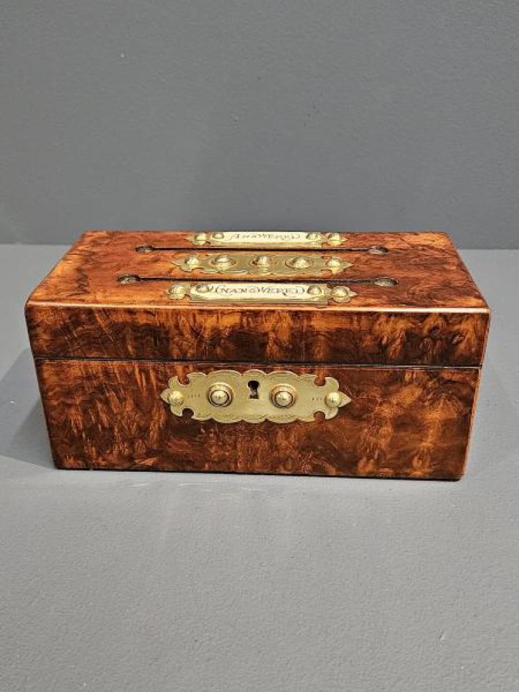 Victorian Walnut Letter Box - Image 1