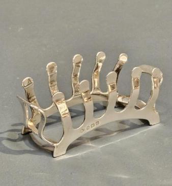 Unusual Silver Wishbone Toast Rack
