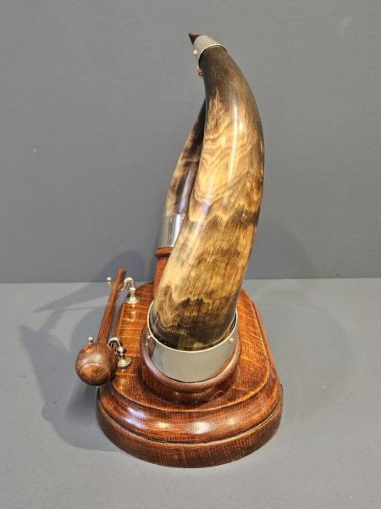 Victorian Silver Plated and Cow Horn Dinner Gong  - Image 5