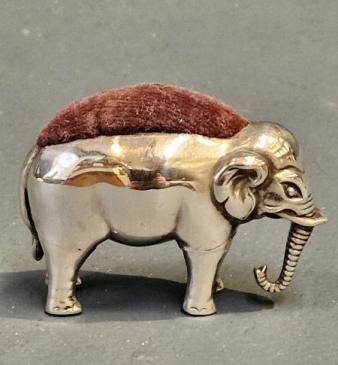 Edwardian Silver Elephant Pin Cushion 