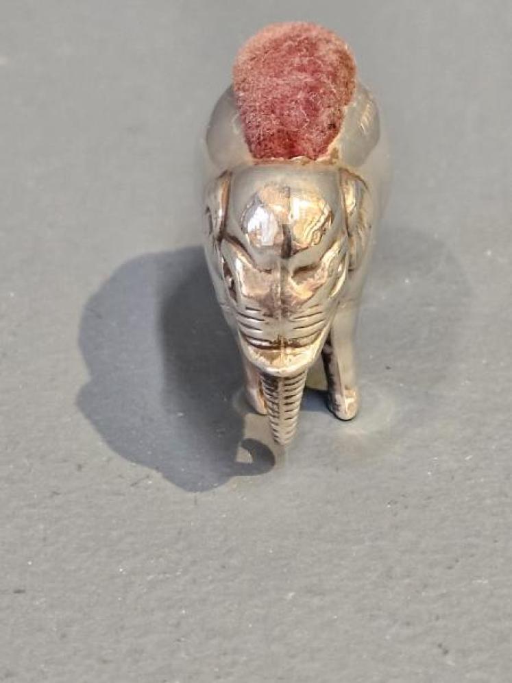 Edwardian Silver Elephant Pin Cushion  - Image 3