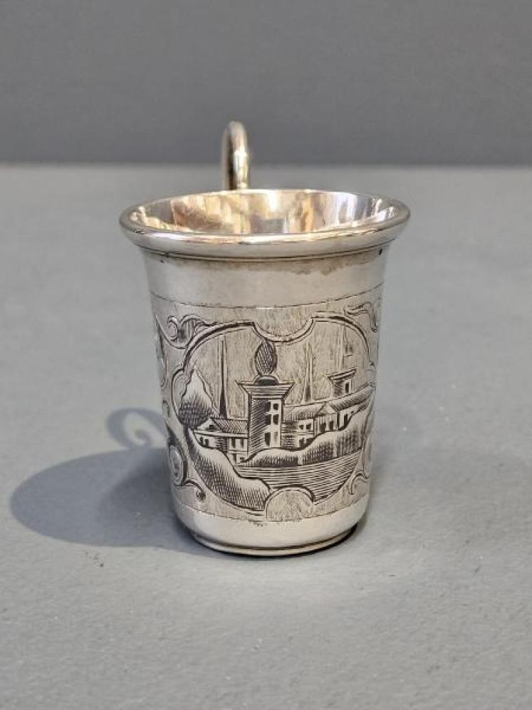 Victorian Russian Silver and Niello Vodka Measure - Image 3