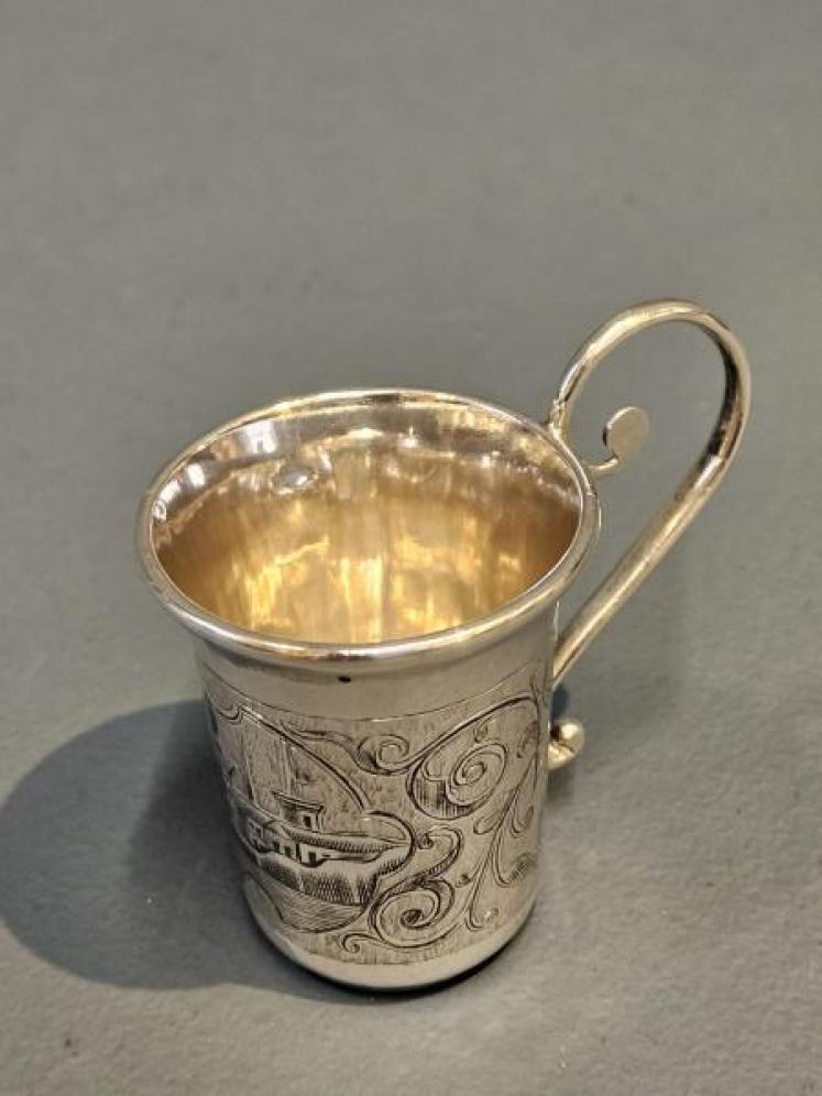 Victorian Russian Silver and Niello Vodka Measure - Image 5