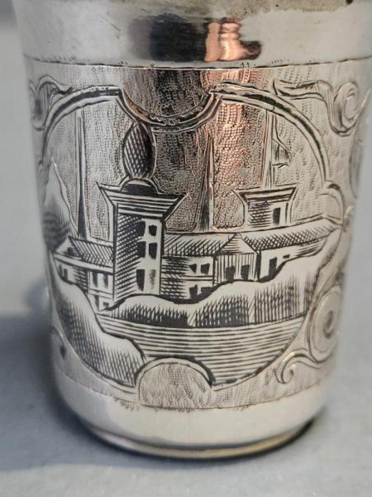 Victorian Russian Silver and Niello Vodka Measure - Image 6