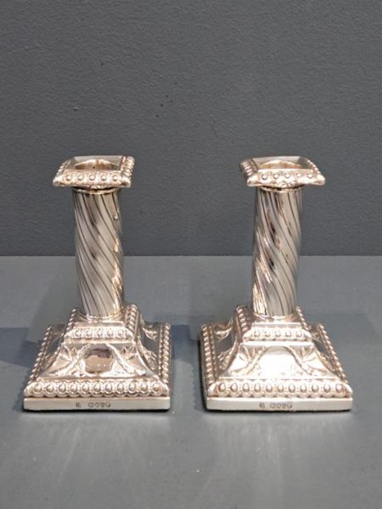 Pair of Victorian Silver Candlesticks - Image 1