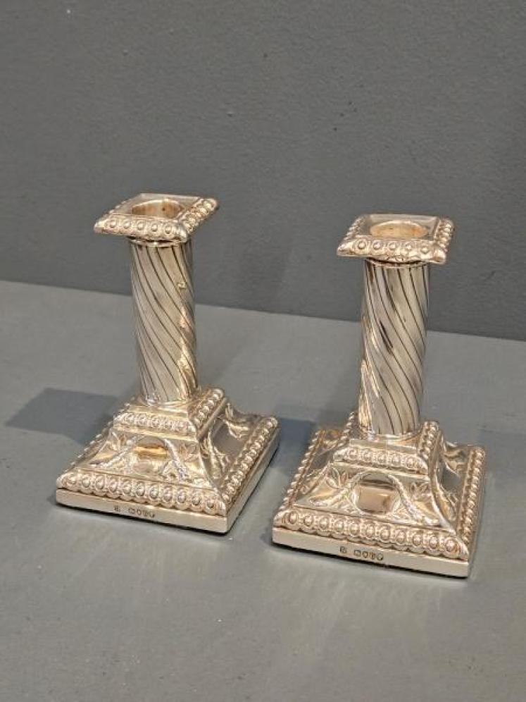 Pair of Victorian Silver Candlesticks - Image 2