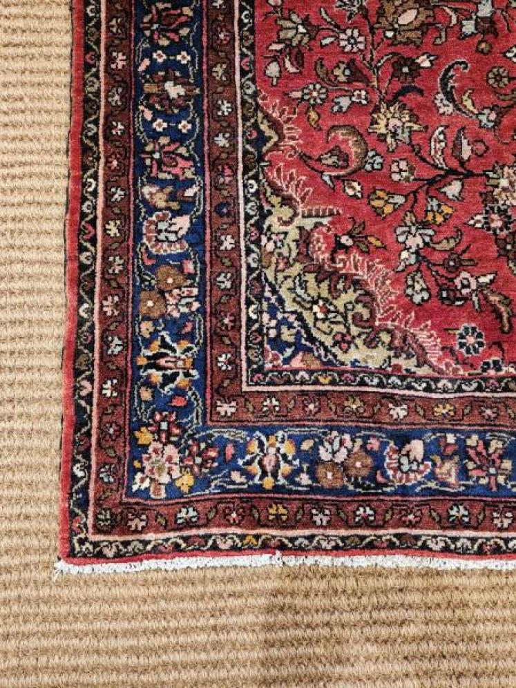 7' x 4' Antique ' Lilian' Persian Pure Wool Rug  - Image 2
