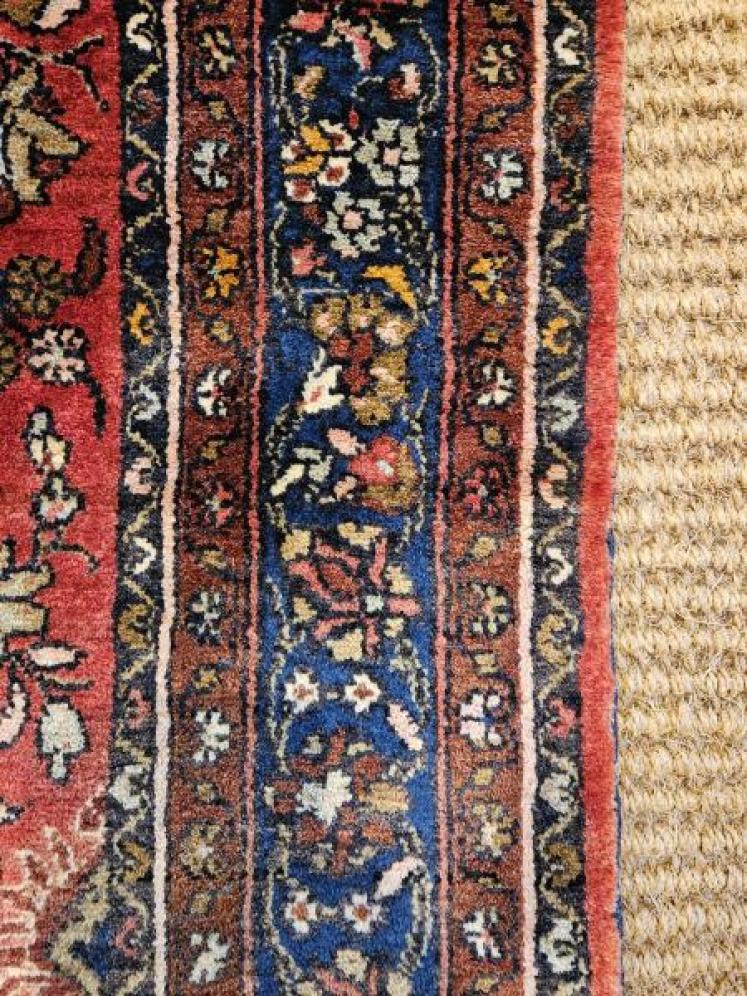 7' x 4' Antique ' Lilian' Persian Pure Wool Rug  - Image 3