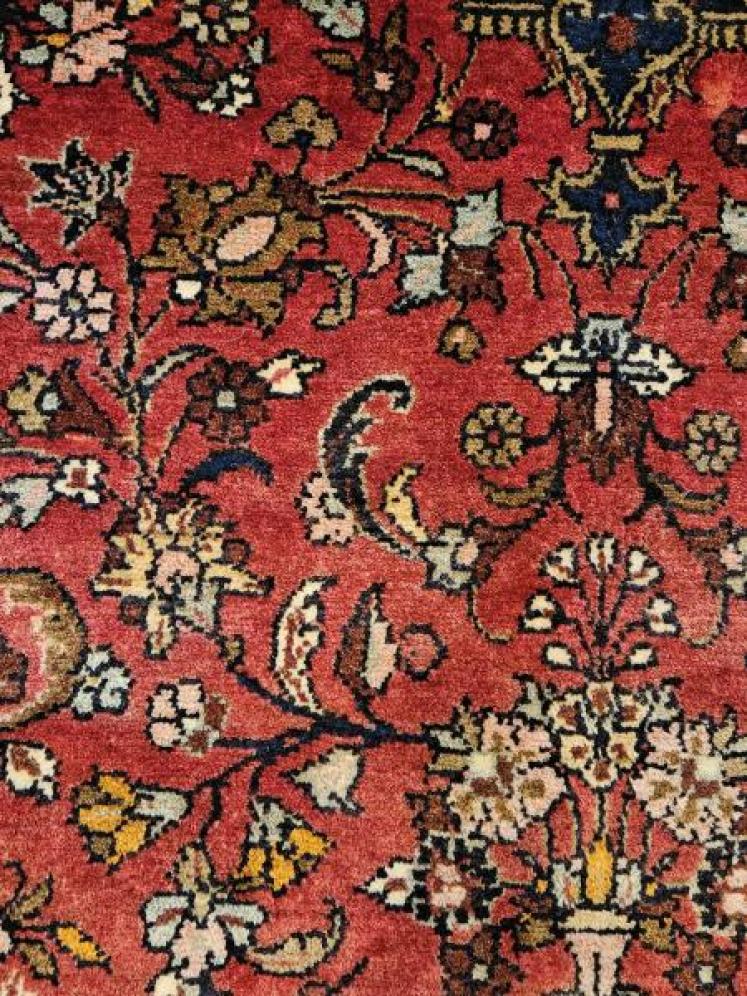 7' x 4' Antique ' Lilian' Persian Pure Wool Rug  - Image 5