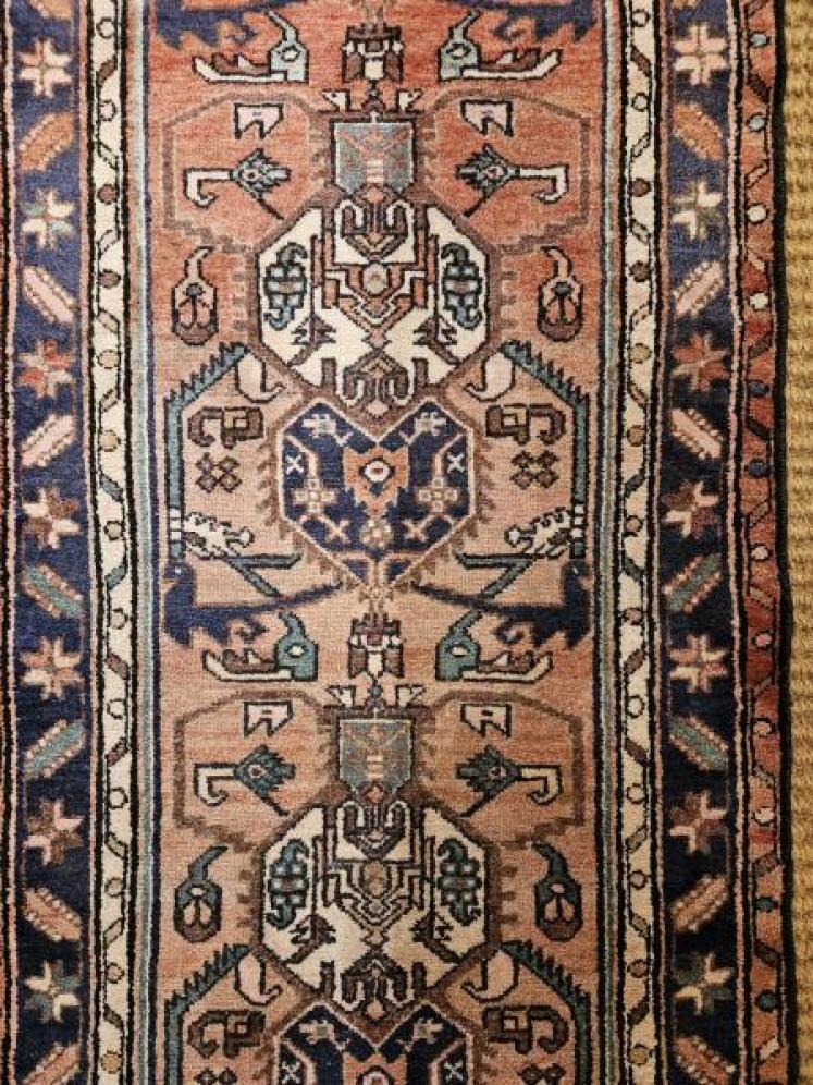 9' 5" Persian Heriz Pure Wool Runner - Image 4