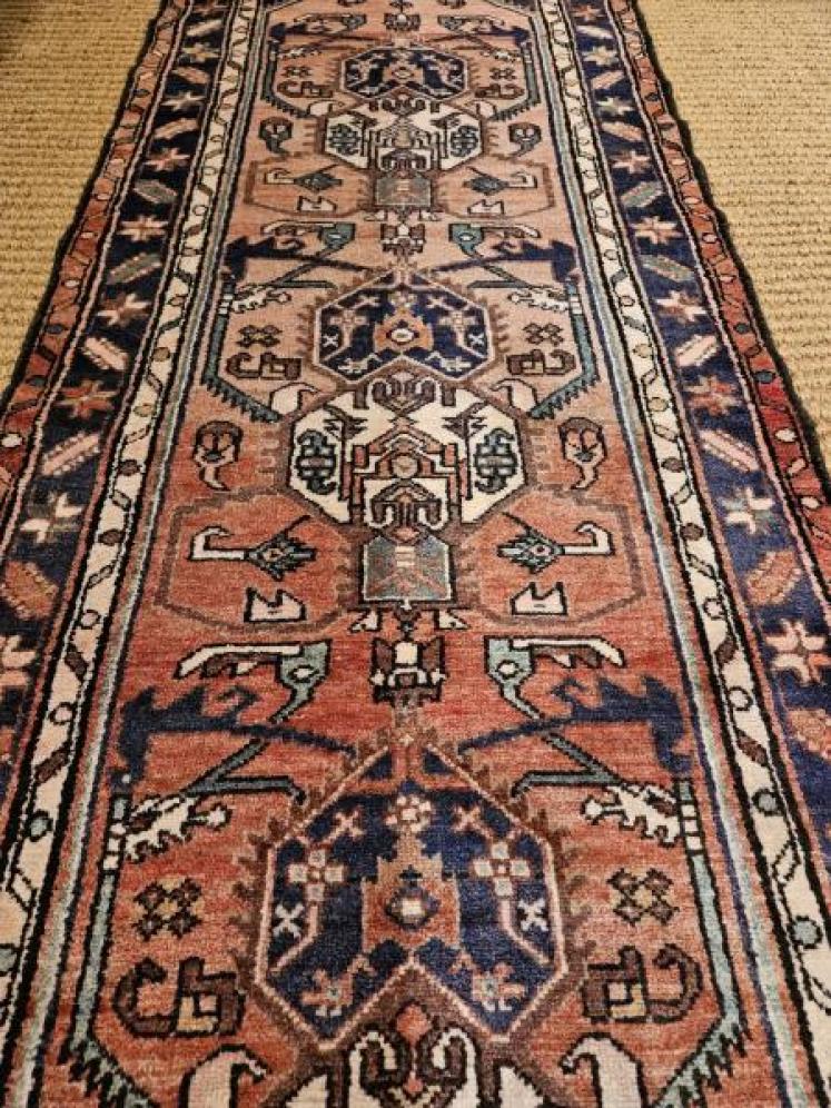 9' 5" Persian Heriz Pure Wool Runner - Image 5