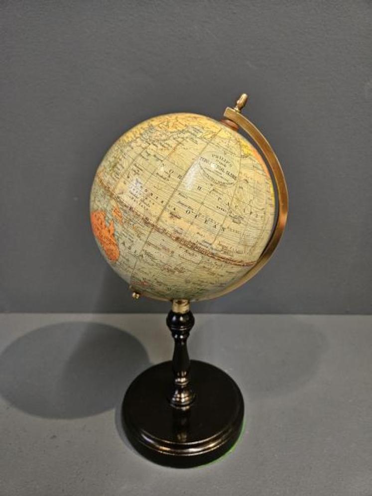 1930's Philips 6" Paper Mache Globe  - Image 1