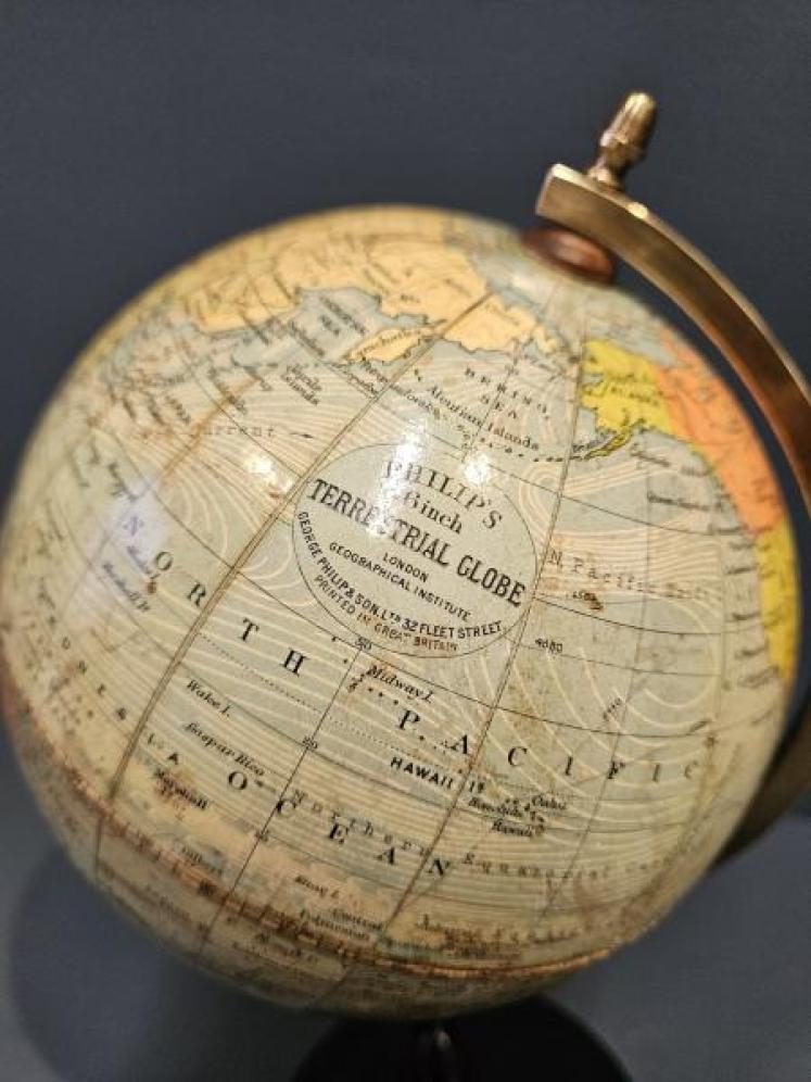 1930's Philips 6" Paper Mache Globe  - Image 2