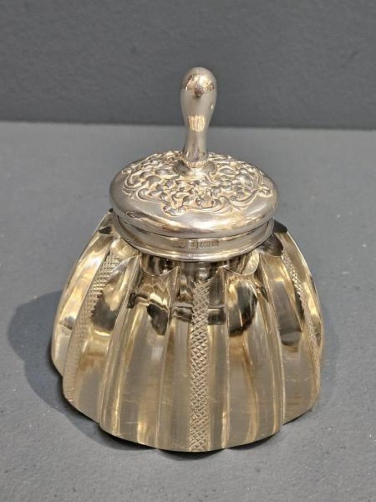 Edwardian Silver Topped and Collar Glue Pot - Image 1