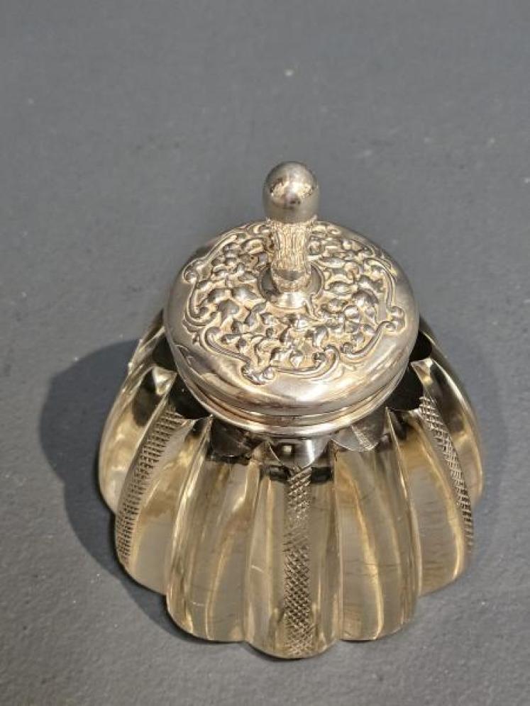 Edwardian Silver Topped and Collar Glue Pot - Image 2