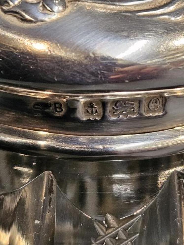 Edwardian Silver Topped and Collar Glue Pot - Image 3