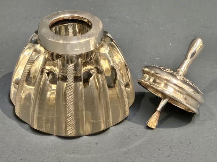 Edwardian Silver Topped and Collar Glue Pot - Image 4