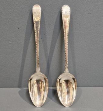 Pair of Edwardian 3.8 Troy oz Silver Serving Spoons