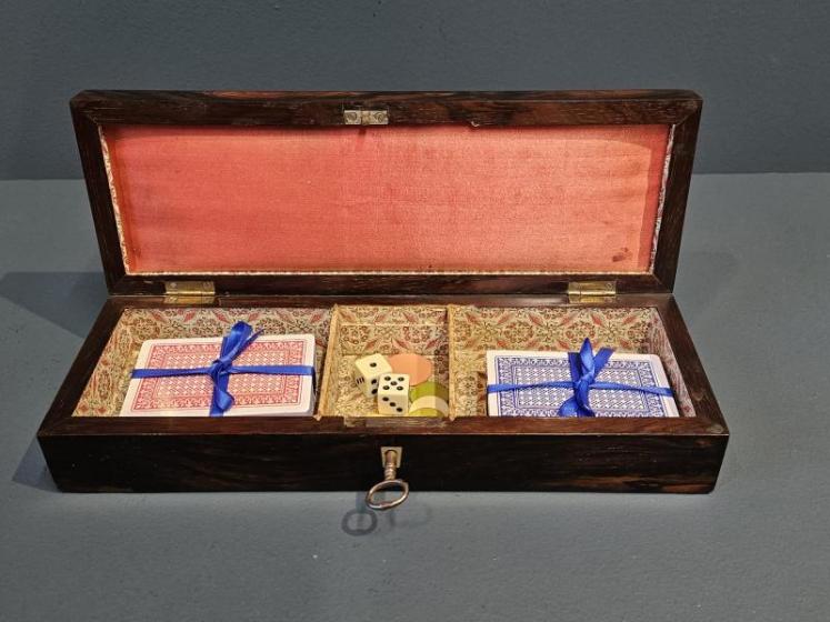 Victorian Rosewood Cribbage and Card Board - Image 2