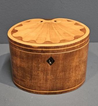 Sheraton Inlaid Kidney Shaped Tea Caddy
