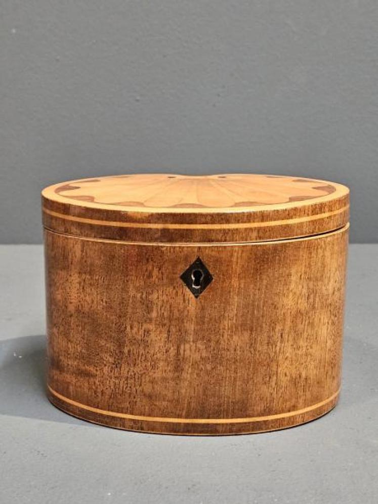 Sheraton Inlaid Kidney Shaped Tea Caddy - Image 6