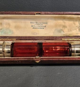 Victorian Cut Ruby Double Ended Scent and Salts Bottle