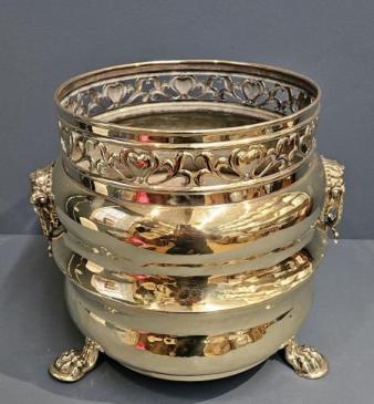 Large Victorian Brass Planter