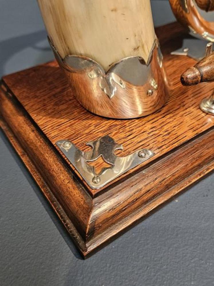 Victorian Silver Plated and Cow Horn Dinner Gong  - Image 6